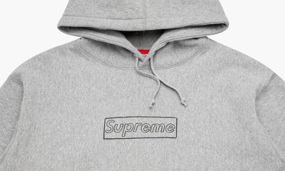 SUPREME CLOTHING SUPREME KAWS CHALK LOGO BOX LOGO HOODIE GREY SU10093