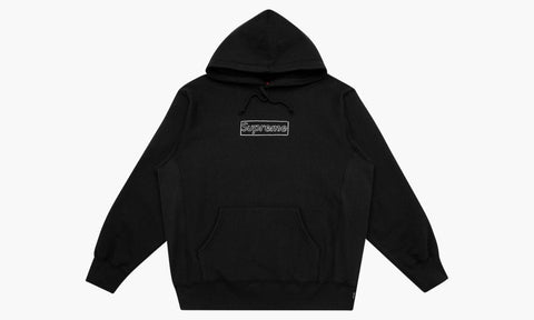 SUPREME CLOTHING SUPREME KAWS CHALK LOGO BOX LOGO HOODIE BLACK
