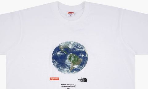 SUPREME CLOTHING SUPREME TNF ONE WORLD TEE WHITE