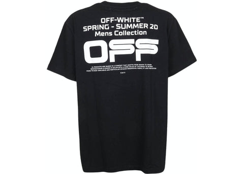OFF WHITE CLOTHING OFF WHITE BLACK WAVY LINE LOGO TEE