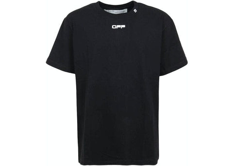 OFF WHITE CLOTHING OFF WHITE BLACK WAVY LINE LOGO TEE